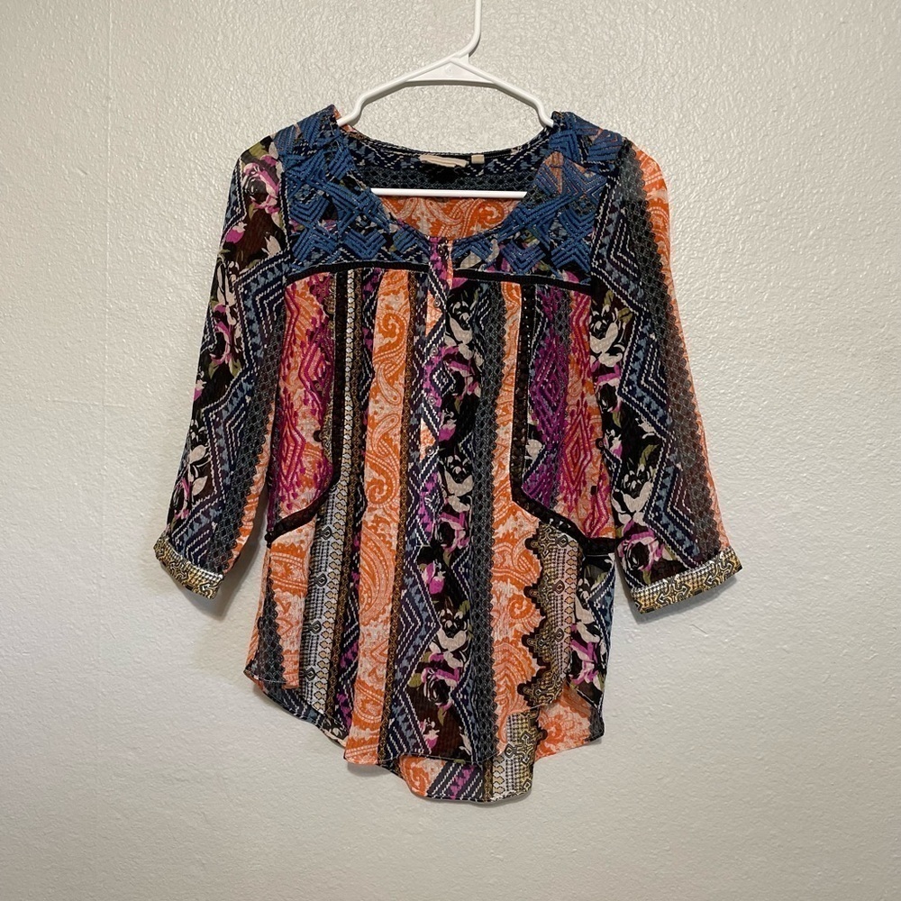 Anthropologie Vanessa Virginia Embroidered Peasant Blouse​​​ - Picture 4 of 11